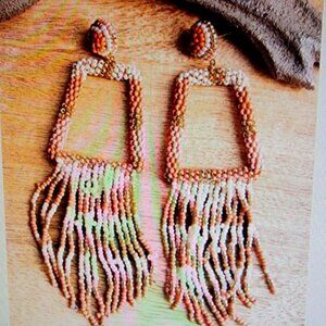 Coral Malia Seed Bead Earrings
